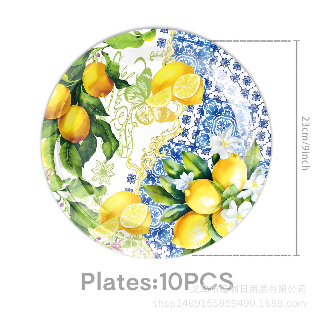 Lemon Birthday Theme Party Supplies Birthday Decoration Party Atmosphere Layout Props Tableware Banners Tablecloth