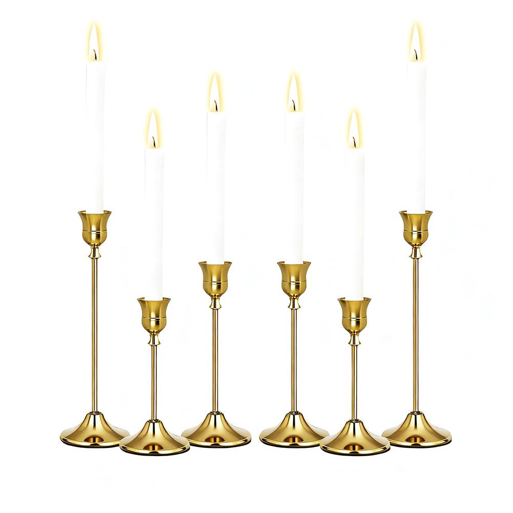 Sturdy Metal Construction Vintage Candlesticks Conical Candlesticks