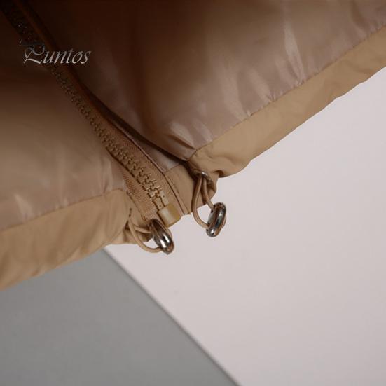Thick Padded Waistcoat Winter Women Vest Coat Stand Collar Neck Protection Thickened Zipper Closure Jacket Cardigan Sleeveless Solid Color Drawstring