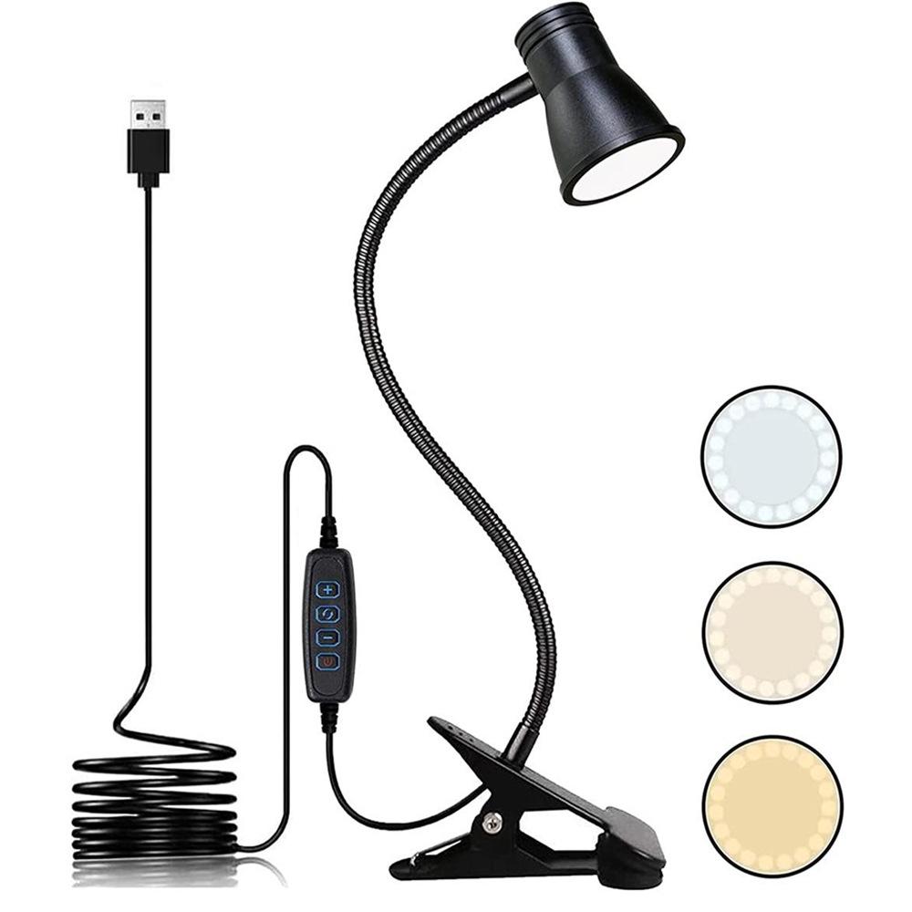 LED Clip-On Desk Lamp: Eye Protection, USB Rechargeable & Night Light