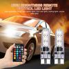 2PCS T10 W5W RGB LED 5050 Reading Dome Light Remote Control Clearance Wedge Light RGB Colorful Trunk License Plate Lamp