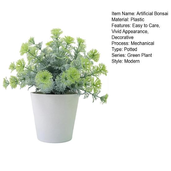 Artificial Green Plant Non-withered Create Vitality Long Service Life Durable Wedding Centerpiece Simulation Potted Plant Bonsai