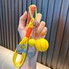Keychain Sports Pendant with Braided Rope Metal Carabiner Mini Basketball Golf Clubs Charm Key Chain Bag Hanger Accessory