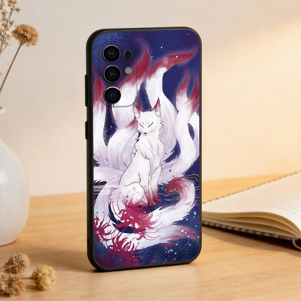 

Nine tailed fox Phone Case Black Silicone Soft For Samsung S25,S24,S21,S22,S23,S30,Ultra,S20,Plus,Fe,Lite Samsung S20plus5G