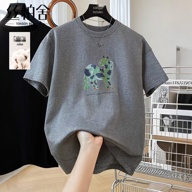 Women s Casual Printed Round Neck T-Shirt L