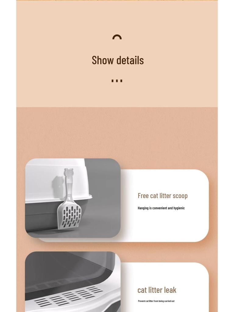 Odor-Proof Enclosed Cat Litter Box with Anti-Tracking & Anti-Splash Features