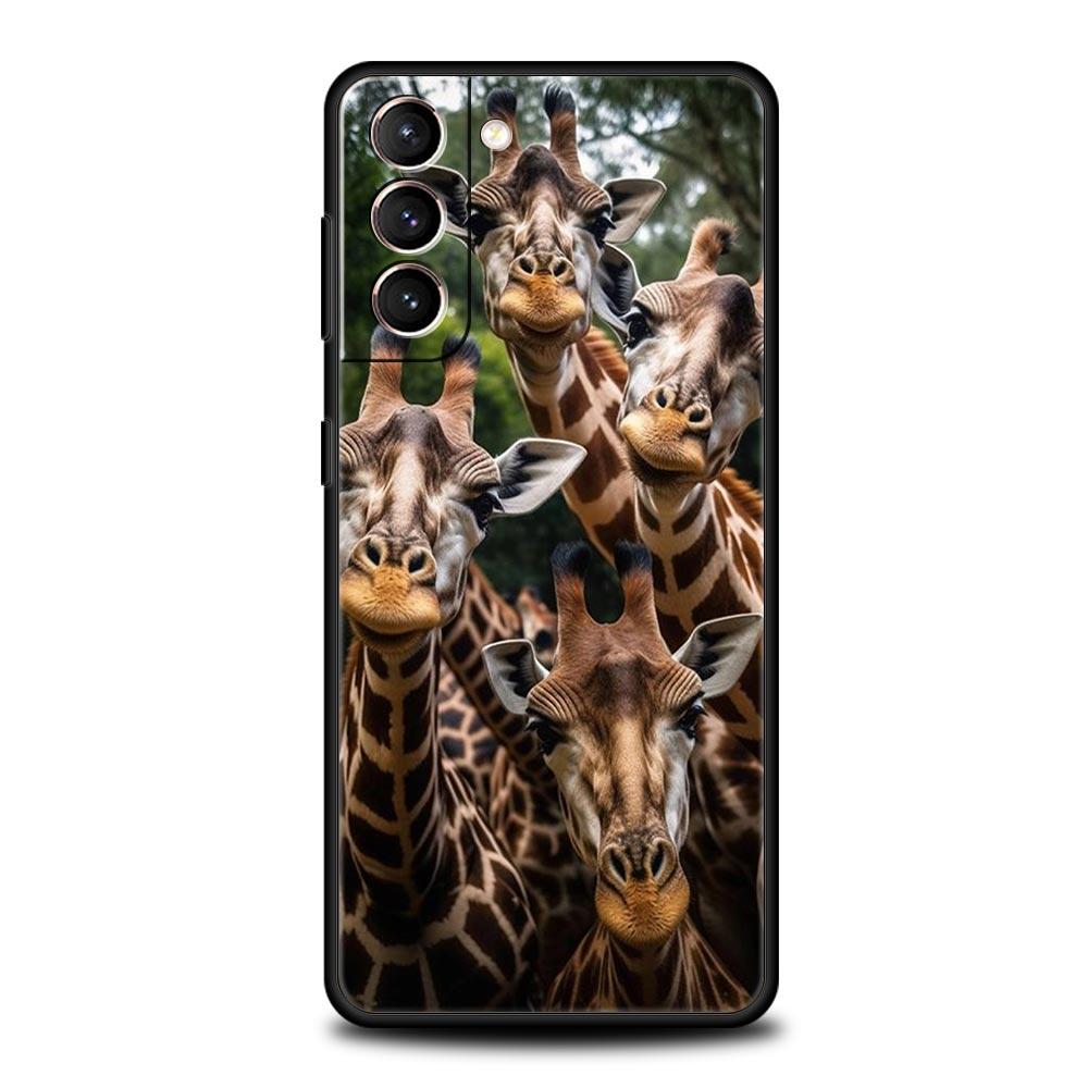 Zvířecí selfie umění Pouzdro na telefon Pro Samsung Galaxy S24 S23 Ultra S22 S21 S20 FE 5G S10 S10E S9 Plus S8 Silikonový Černý Kryt Nárazník