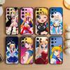Cartoon D-Sailor M-Moons Phone Case For Samsung S26,S25,S24,S23,S22,S21,S20,S30,Ultra,Plus,Fe,Note,5G Black Cover
