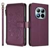 For Xiaomi Redmi Note 15 Pro+ 5G Leather Case Butterfly Floral Imprint Zipper Wallet Stand Cover with Wrist Strap