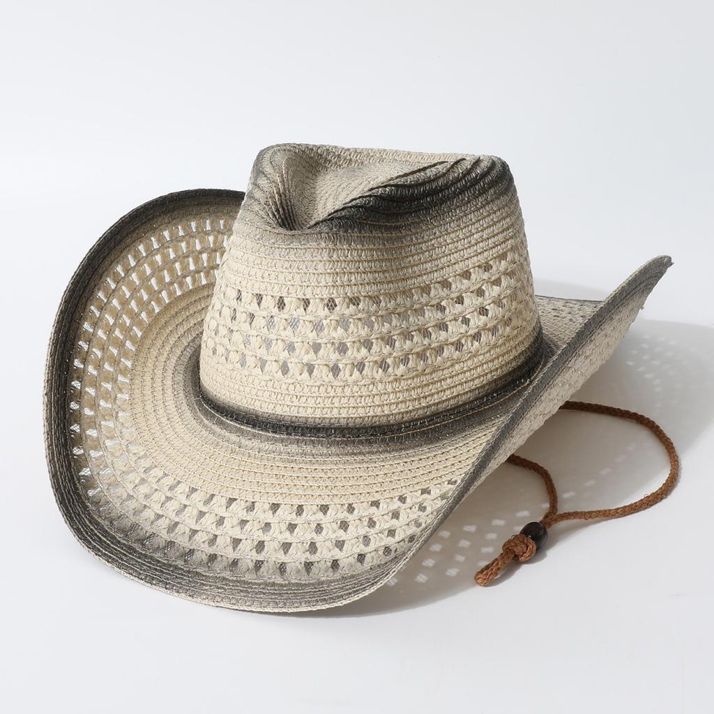 Hot Hollow Out Western Cowboy Summer Outdoor Sun Breathable Straw European and American Top Hat