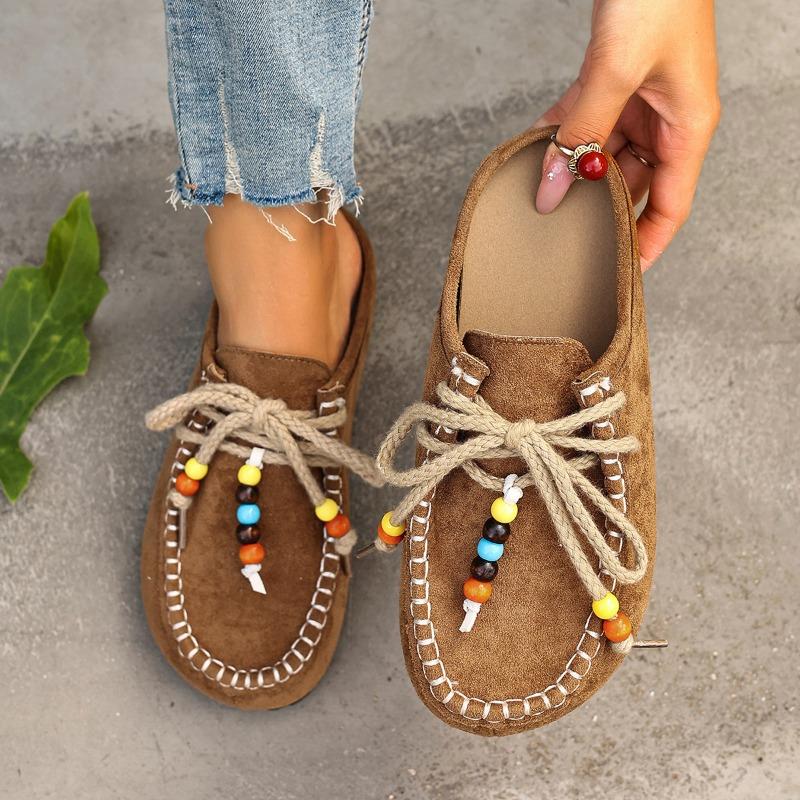 The New Retro Baotou Thick-soled Shoes Are Casual and Fashionable, with One Foot and Half Slippers