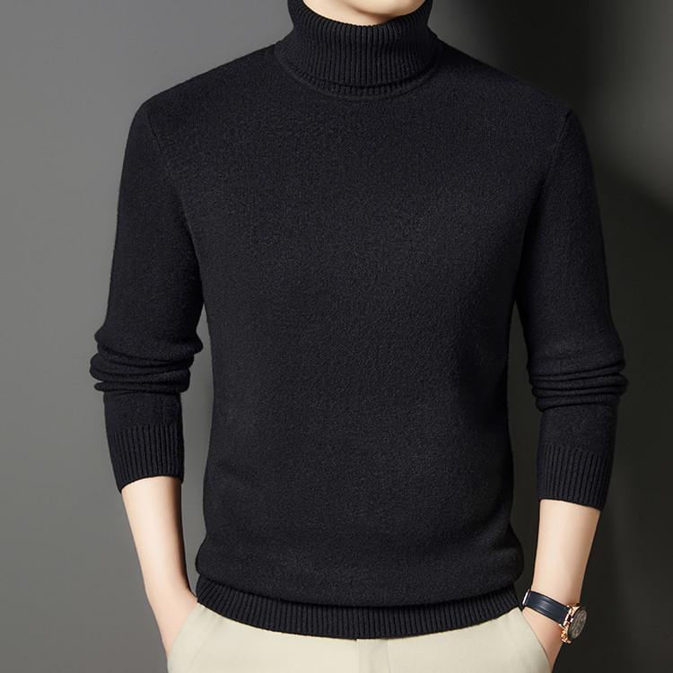 

Men s Thick Wool High Neck Sweater - Autumn/Winter Solid Color Knitwear 2XL (150-170 jin)