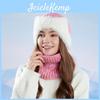 Winter Strickmützen- und Schal-Set mit Polyester für Damen bei Kälte im Freien
