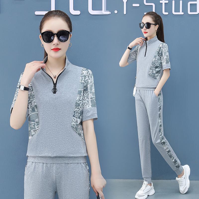 Модный костюм Брюки Женские летние спортивные и леггинсы для отдыха из двух частей Костюм — фото 8