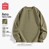 Men's Waffle Knit Henry Collar Long Sleeve T-Shirt