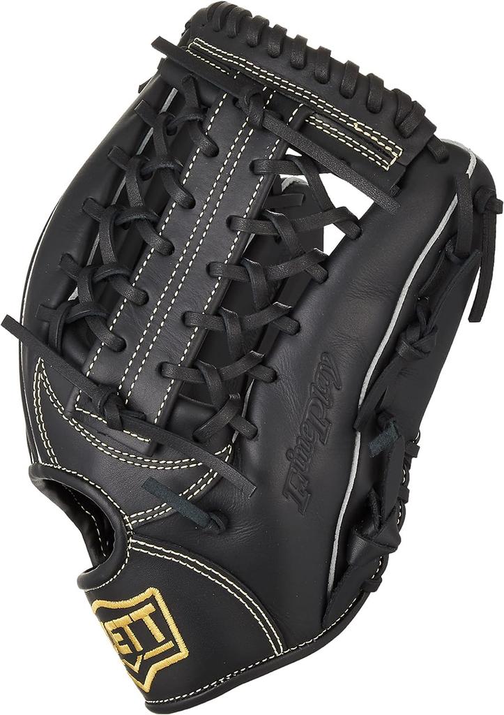 ZETT Rubber Baseball Softball Glove Fine Play All Round Black Sewing Champagne Gold For Throwing BSGB3910AZ (Glove) Thread Right-handed