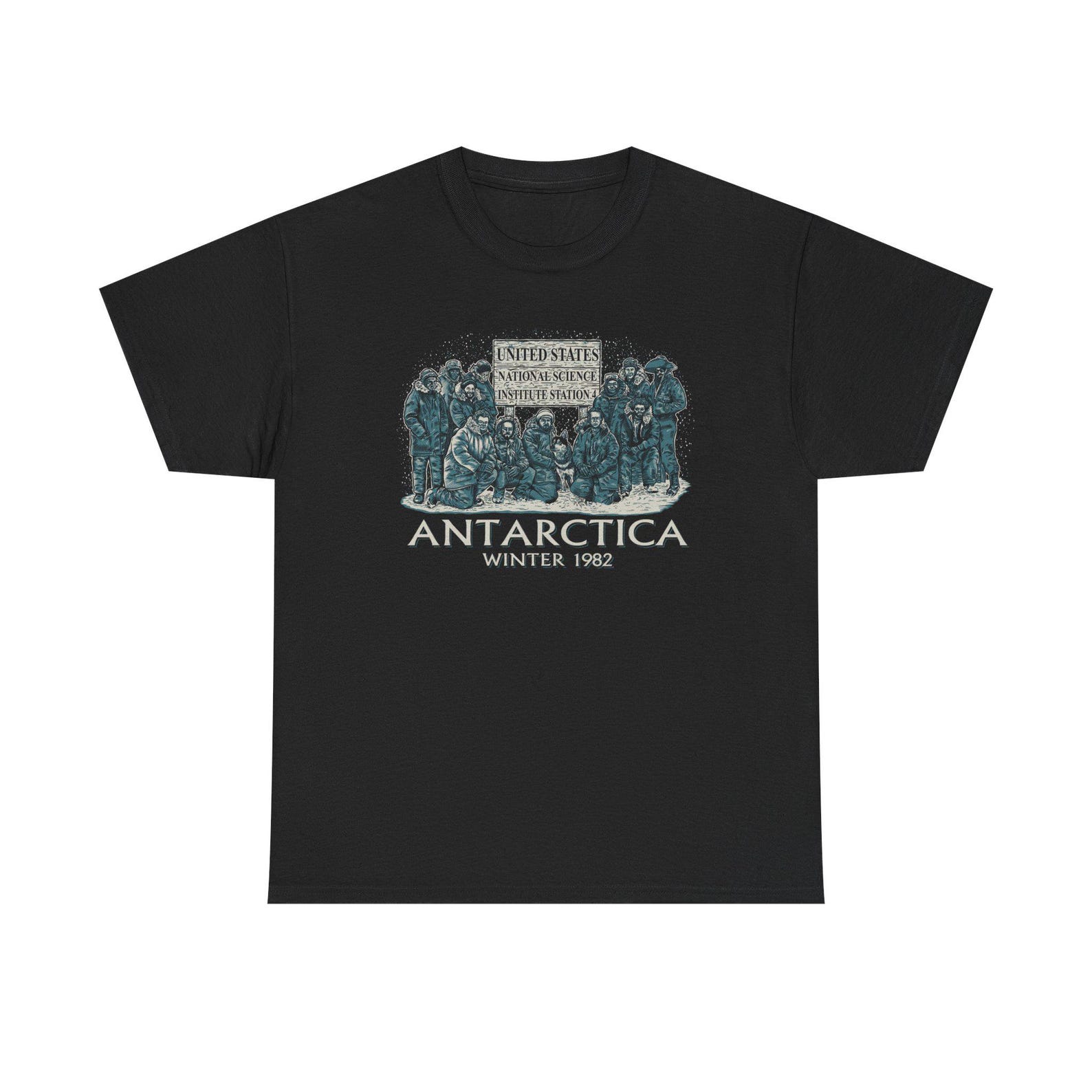The Thing John Carpenter Horror Movie Antarctica Outpost 31 Logo Black Tee T-Shirt S