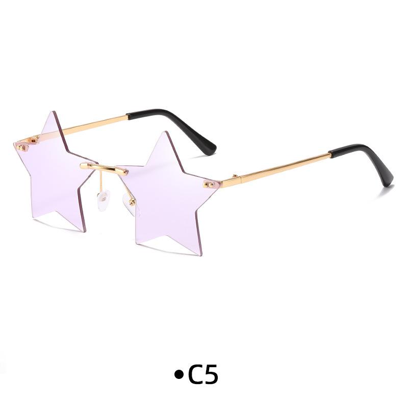 

Rimless Star Shape Sunglasses Trendy Sun Glasses For Women & Men Party Glasses Funny Pentagram Eyewear Christmas Christmas Decor
