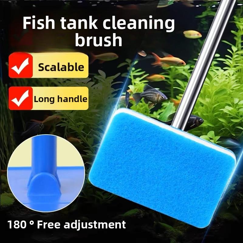 Fish Tank Algae Removal Brush, Fish Tank Brush, Glass Fish Tank Cleaning Brush, Fish Tank Brush, Long Handle of Fish Tank, Clean Without Blind Spots