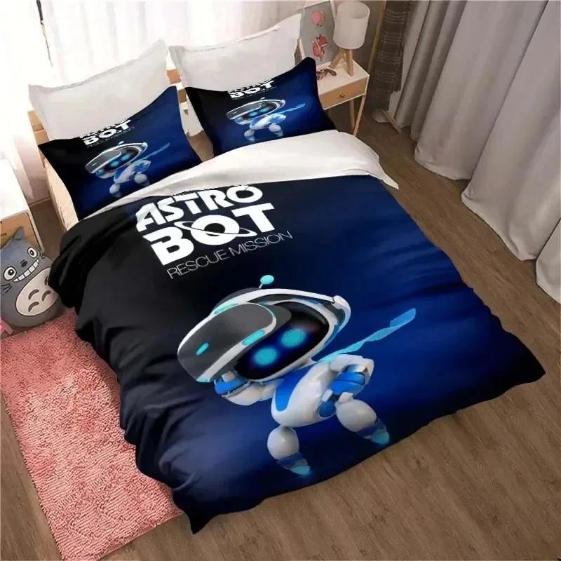 Astro Bot Niedliche Cartoon Bettwäsche Set Bettbezug Set Einzelbett Doppelbett Kingsize Bett Set Erwachsene Jungen Schlafzimmer Bettbezug Kissenbezug