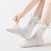 1 Pair Girls Mesh Lace Crew Socks for Socks Thin Breathable Kids Students Cute Bow Cotton