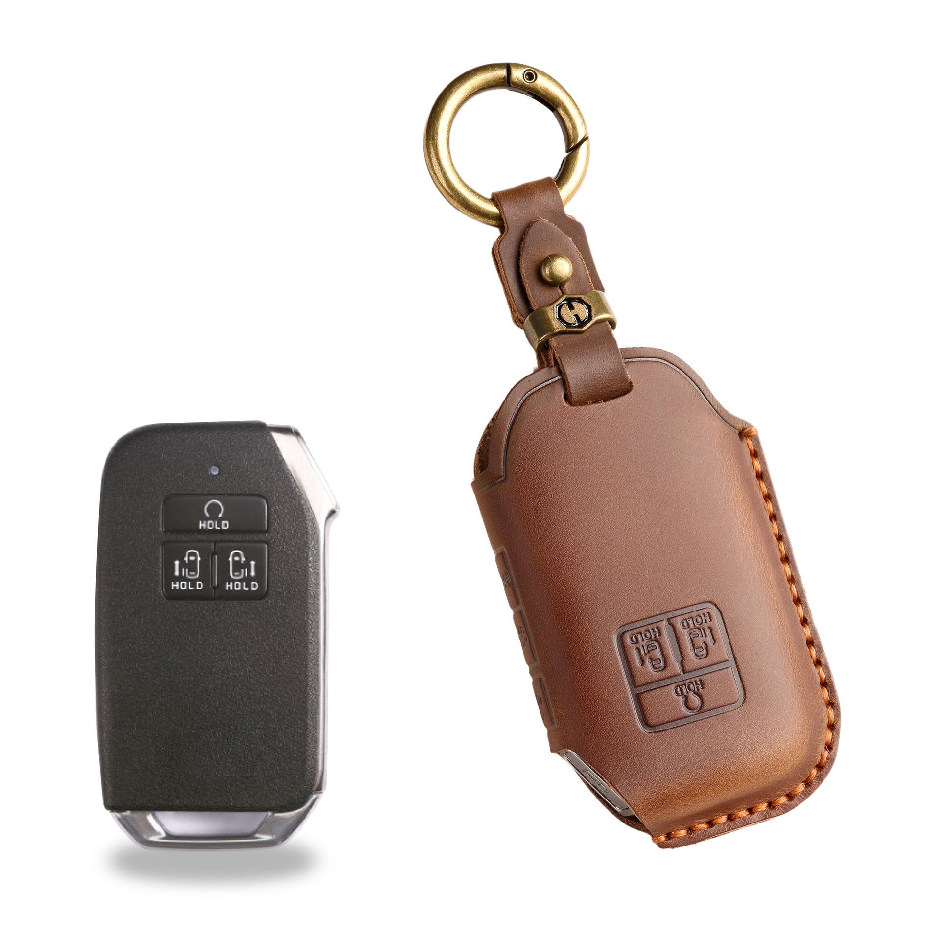 

Vintage Car Key Case For Kia Carnival Sx K. Wah Kia Car Key Case коричневый