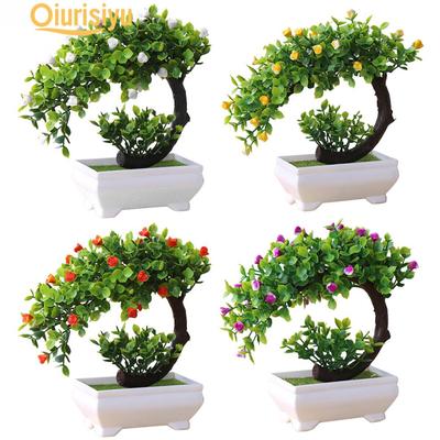 Plant Bonsai Fake Flower Potted Ornament Home Hotel Garden Decor Gift