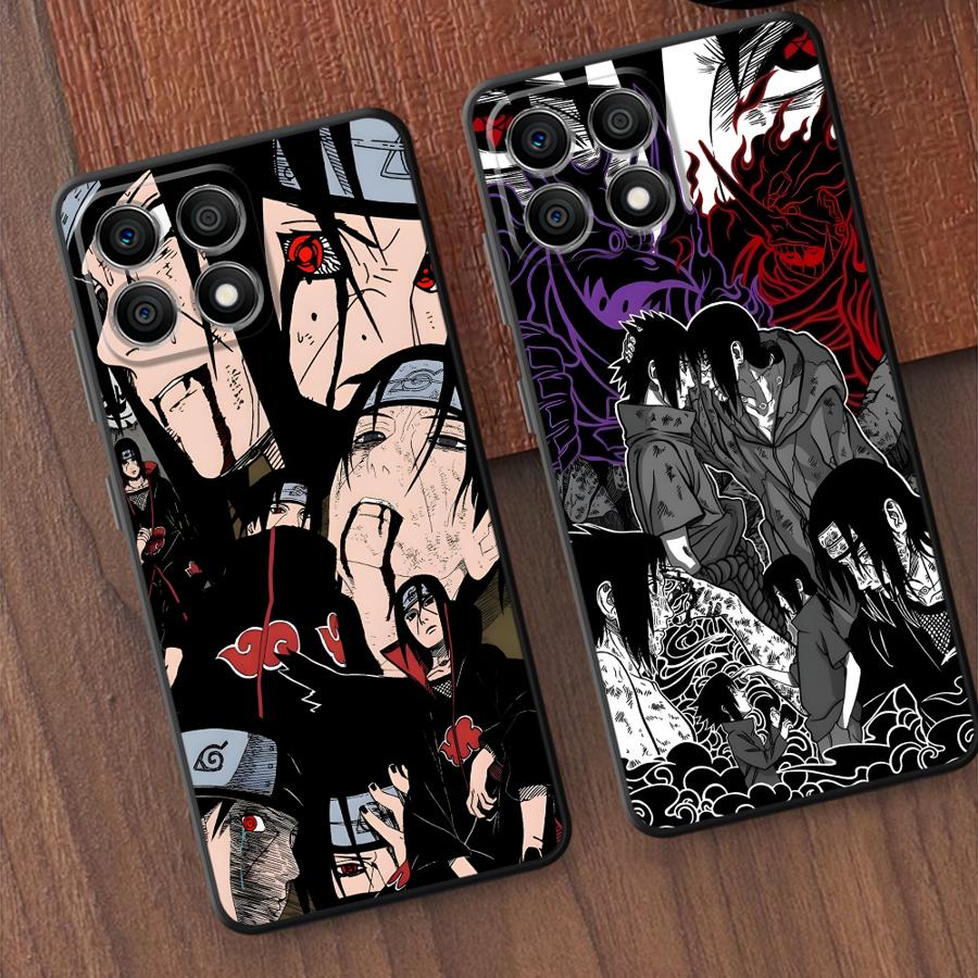 Case for Honor X5b 200 400 Lite X7 X9a X8 X6 90 Magic5Lite 70 8X Black Soft Phone Cover Anime Man Itachi