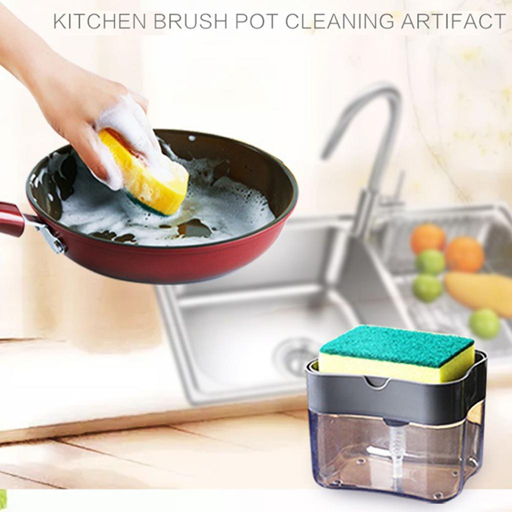 Kitchen Soap Dispenser with Sponge Holder 2 in 1 Manual Press Liquid Sponge Holder for Home Countertop Sink – günstig im Onlineshop von Joom kaufen