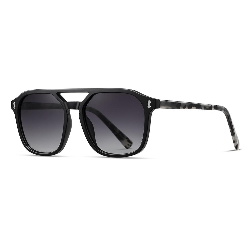 New American toad glasses acetic acid plate polarized sunglasses classic large frame double beam male pilot sunglasses
