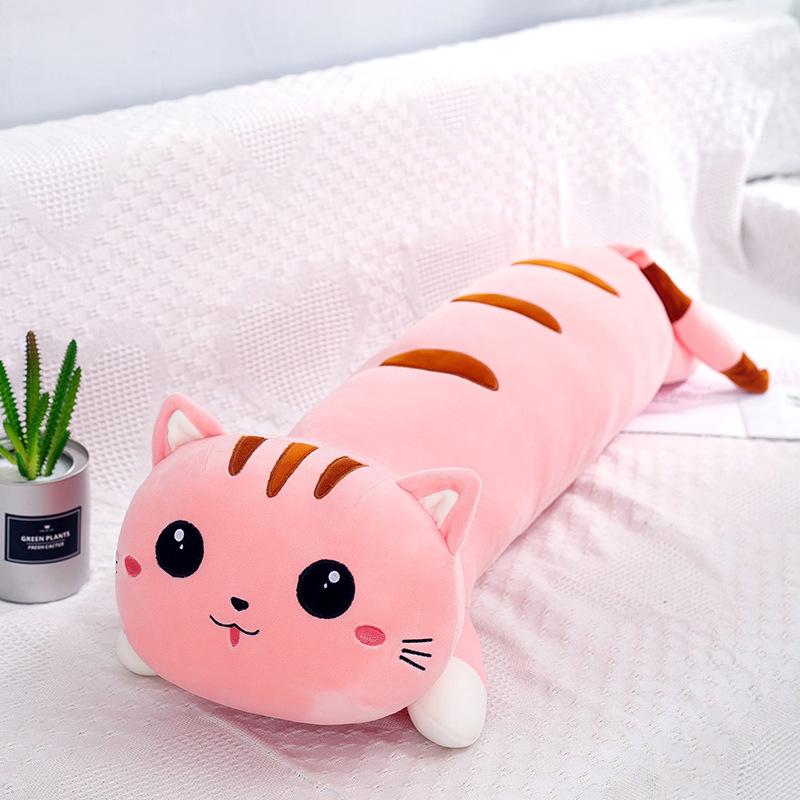 Soft Down Cotton Happy Cat Throw Pillow Plush Toy Creative Big Party Cat Lie Pillow Birthday Gift