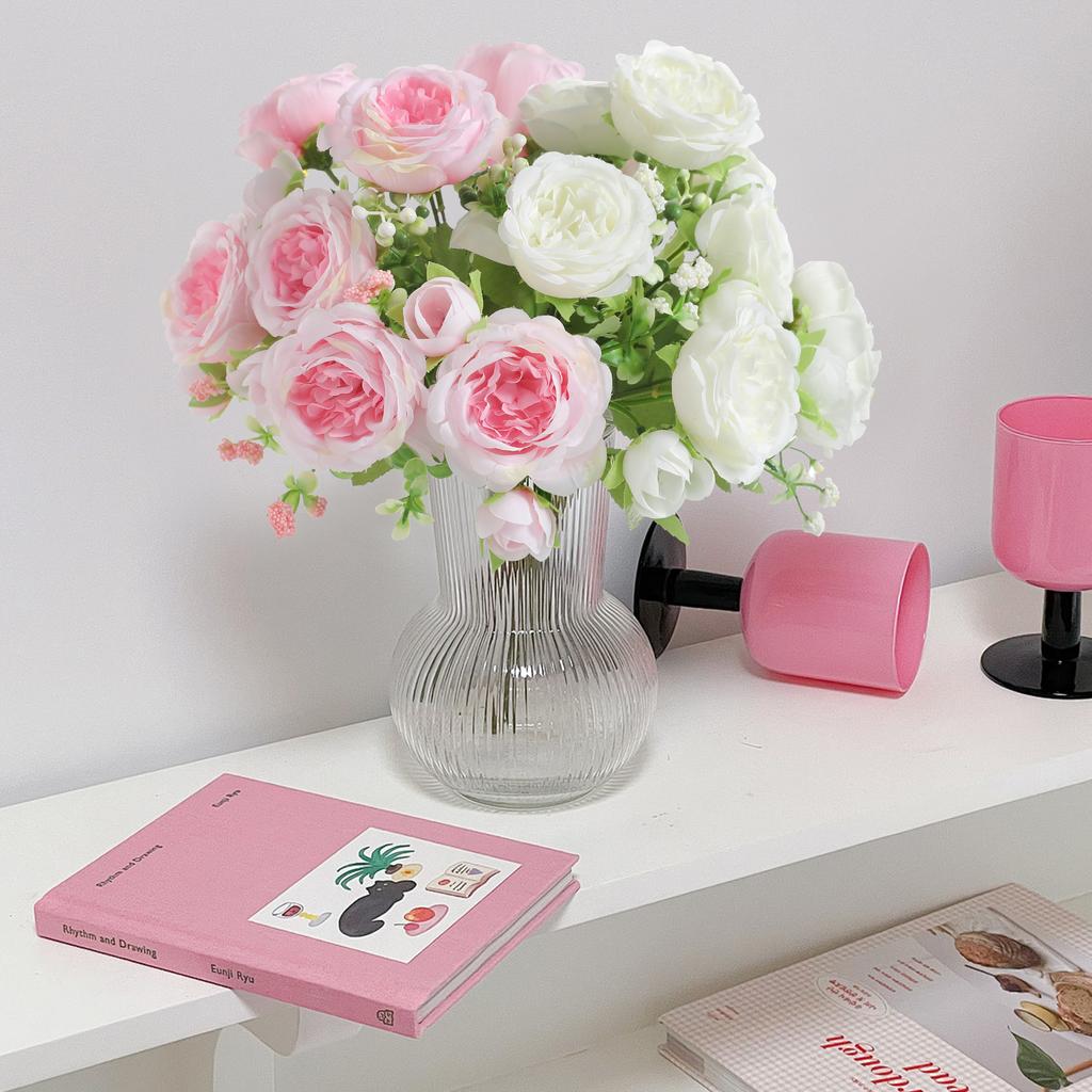 1Pcs Rose Artificial Flowers Bouquet 29CM Fake Flowers for Home Decor Garden Wedding Decoration Outdoor Vase Flower Arrangement