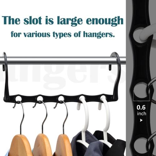 AMKUFO 6-Pack Closet Organizer, Magic Clothes Hanger, Space-Saving Closet Closer Organizer, Multipurpose Hanger Organizer, Dorm Room Essentials