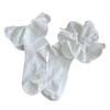 Embroidered Lace Top Splicing Ankle Socks For Women Girls Students Elegant Cotton Crew Socks with Ruffle Frilly Trim