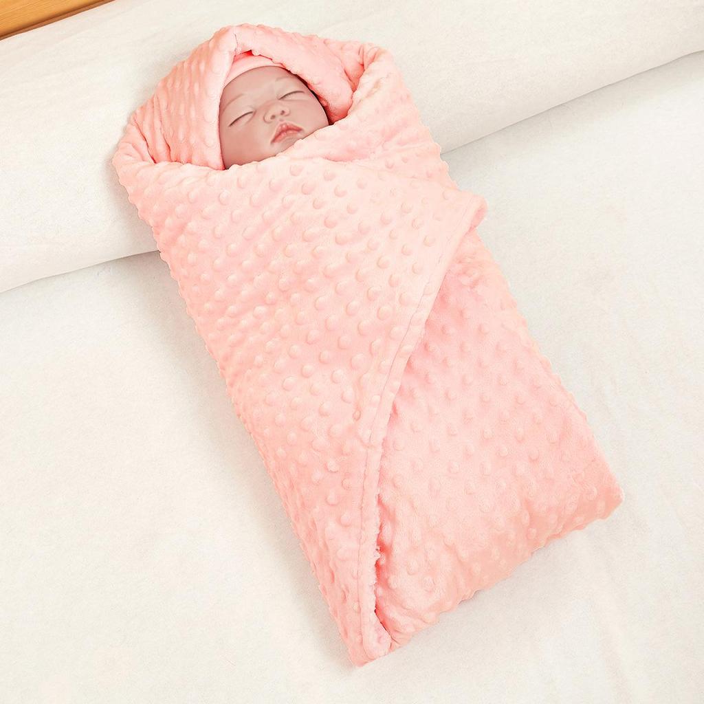 Spring & Autumn Velvet Lambswool Baby Swaddle Blanket - Double-Layer, Foldable & Thickened for Comfort and Warmth