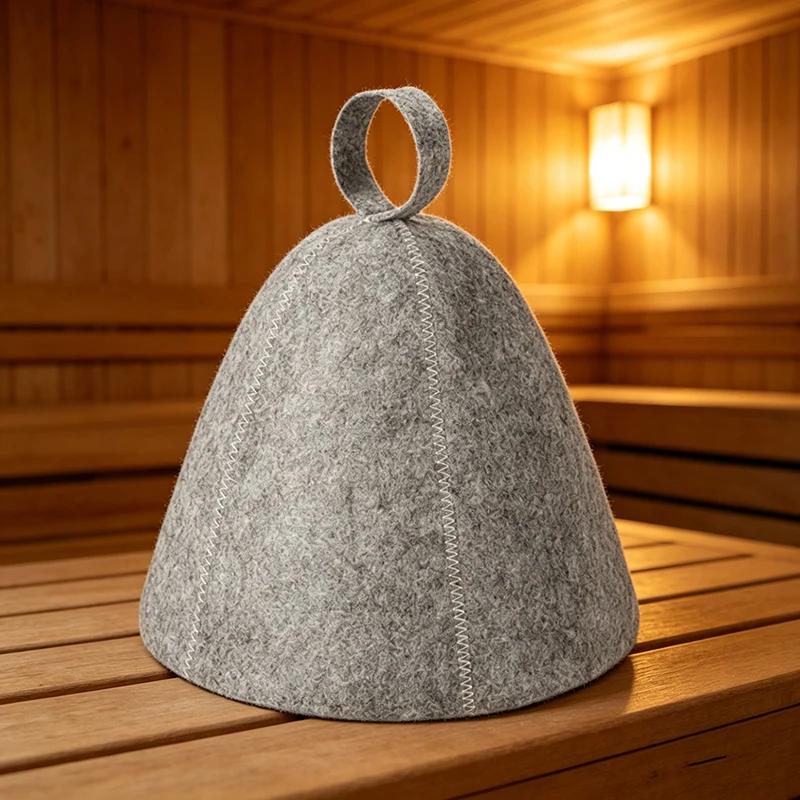 Sauna Hüte Verdicktes Wollfilz Duschhaube Haarturban Schnell Trocknende Handtuch Hüte Filz Sauna Hut Herren Trocken Sauna Kappe für Mann XYM005