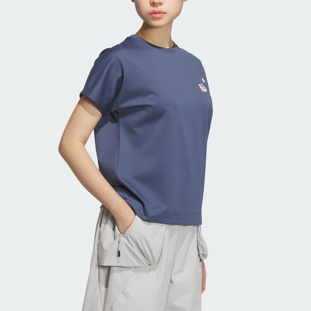 Adidas Graphic Design Cartoon Round Neck Loose Fit Short Sleeve T-Shirt Women T-Shirts Ink-Blue JD5248