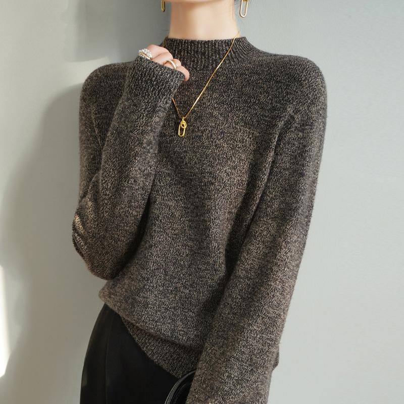 The New Long-sleeved Sweater Top with A Semi-high Neck and A Base Layer Makes You Look Slimmer and More Fashionable In Spring and Autumn