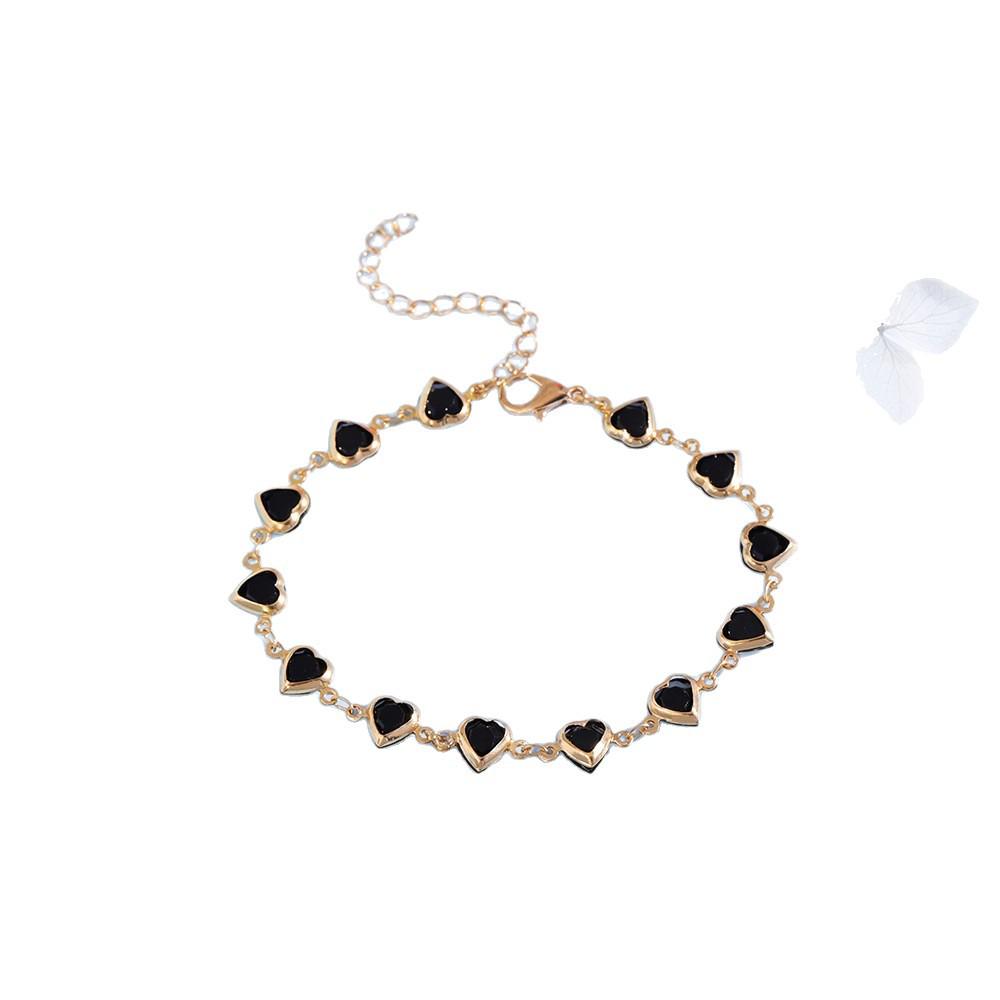 Colorful Heart Beaded Bracelet - Women's Sweet, Heart-Shaped Niche Design