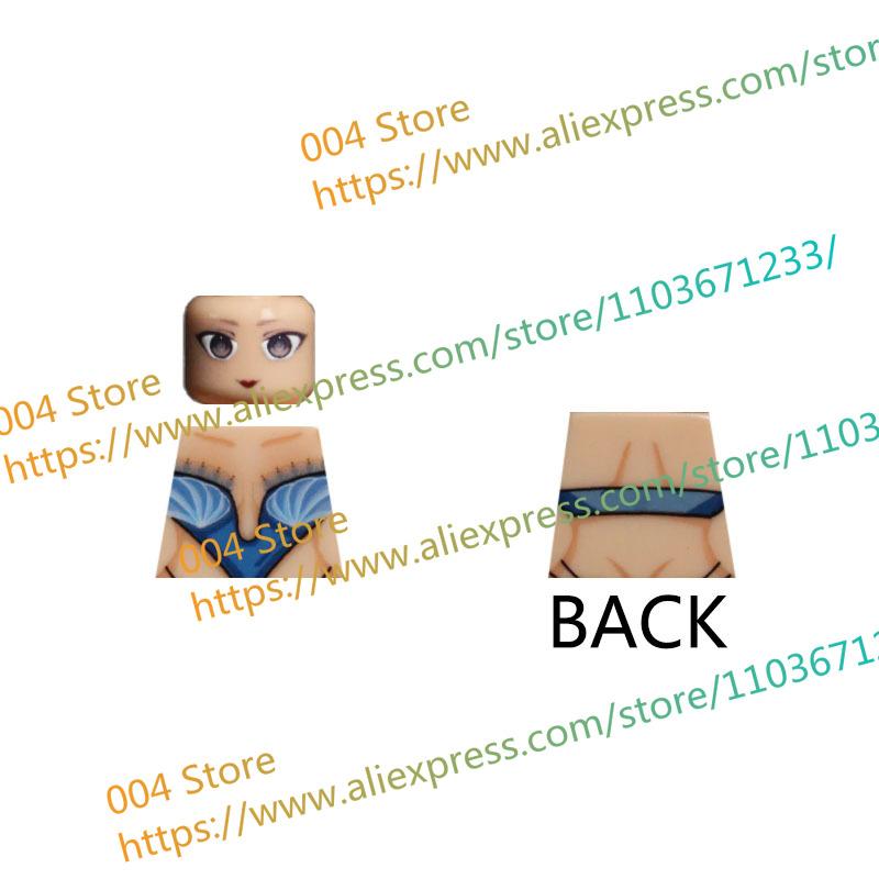 18+ Adult Building Block MOC Anime Action Figure Sexy Model Date Cartoon Swimwear Girl Hair Kit Ornament Toy Gift Collection F31