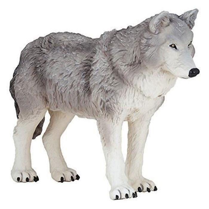 Figurine Loup Grande - Papo - Noir - Pour Enfants - Qualité Supérieure - Aventure