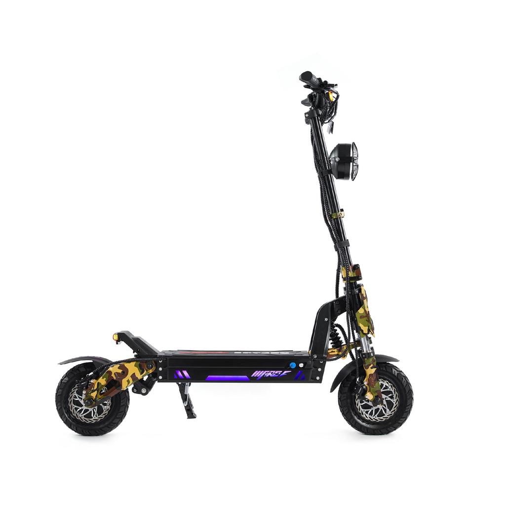 GSPACE Mars 11 GTR Skládací terénní EScooter pro dospělé 2000W*2 Motor 72V45Ah Baterie 11palcové terénní pneumatiky Elektrická koloběžka