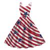 Women Sleeveless Vintage Swing Dress with Star and Firework Print Classic Midi Length Summer Sundress