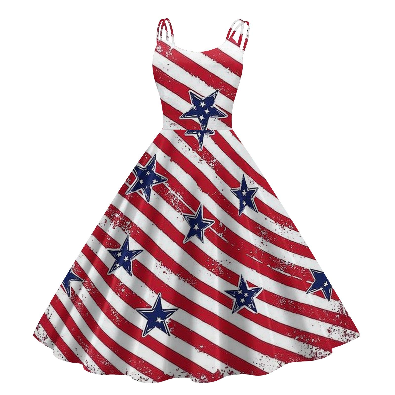 Женское сексуальное ретро-платье в стиле панк с принтом ко Дню независимости, с открытыми плечами XL винный