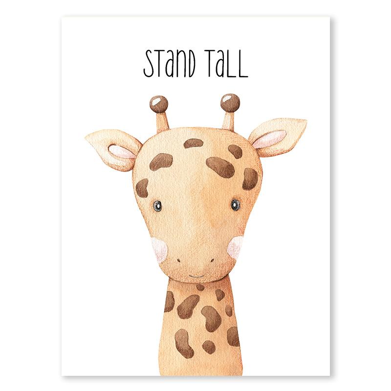 

Детская комната Мультяшные животные Слон Лев Тигр Постеры Принт Картинки Настенное искусство для детской Холст Живопись Декор детской спальни 21x30cm No Framed