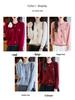 Designer Color Block Wool Cardigan - Heart Buckle, Round Neck, Versatile Casual Sweater for Autumn/Winter