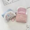 Mini Cute Sweet Lace Floral Coin Purse  Pink Blue Plaid Headphone Protective Case Girls Portable Small Storage Bag