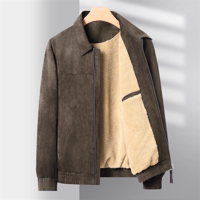 Lambswool Suede Faux Leather Jacket - Trendy Loose-Fit Autumn/Winter Retro Casual Outerwear
