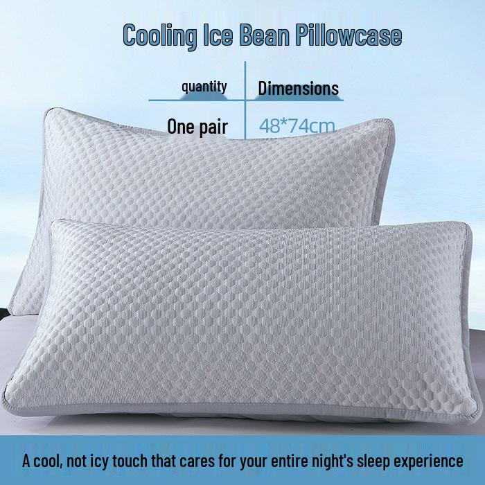 Summer Cool Ice Bean Pillowcase Set - Single 48cmx74cm Pillow Core Liner Cover (Pair)