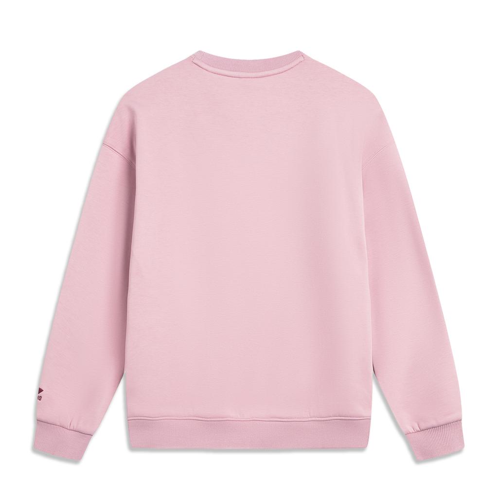 Li Ning Sports Lifestyle Series Simple Versatile Comfortable Casual Letter Animal Print Loose Shoulder Fleece Long Sleeve Sweatshirt AWDVC74-6